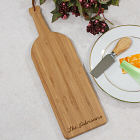 Engraved Bamboo Wine Bottle Cheese Cutting Board L621228